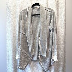 Knox Rose Gray Distressed Waterfall Cardigan Size M | Soft Draped Front | Like N